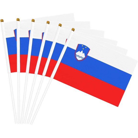 Flag of Slovenia Flag 5x8 In Outdoor Decoration Handheld Stick Flags Six Piece