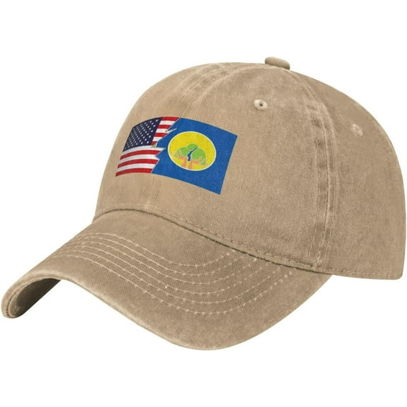 Flag of Sonadora, Guaynabo, Puerto Rico and America Baseball Cap for Men Women Adjustable Vintage 100% Washed Cotton Dad Hat