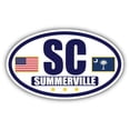 thumbnail image 1 of Flag of South Carolina / American Flag Oval 3M Vinyl Bumper Sticker Decal | Navy & Gold Summerville, SC Sticker Vinyl Decal, 1 of 3