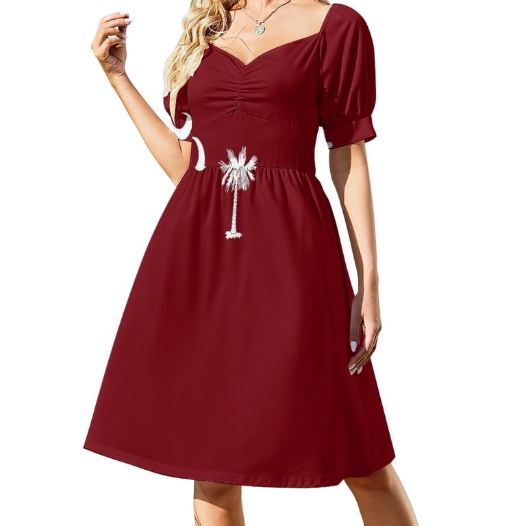 chinese dress ladies UUIKLPOL South African Flag Print Casual Cotton Feel Dresses for Ladies,Short  Sleeve,Flowy Maxi Dress for Spring Black at Amazon Women's Clothing store