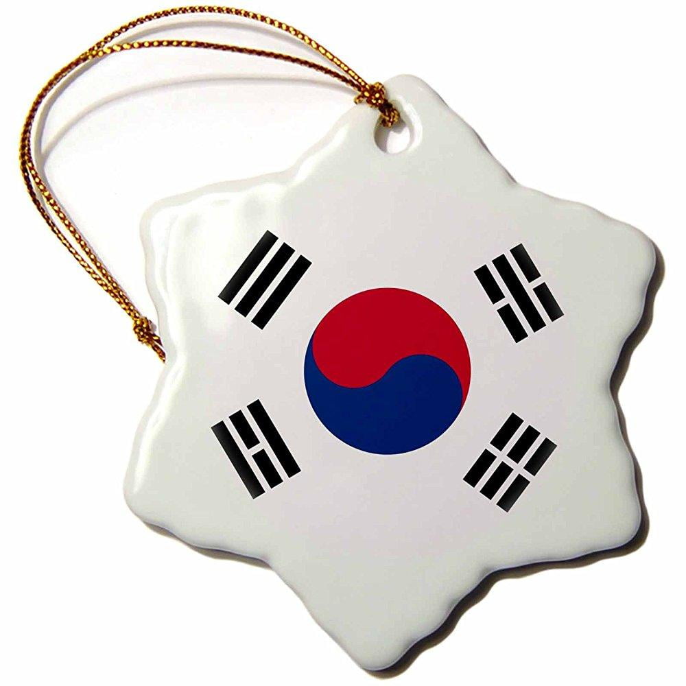 Flag of South Korea Korean white red blue taegeuk circle black