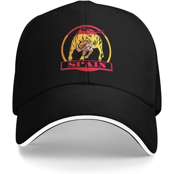 Flag of Spain Bullfighting Hat Adjustable Fashion Hats for Men Women Polo Trucker
