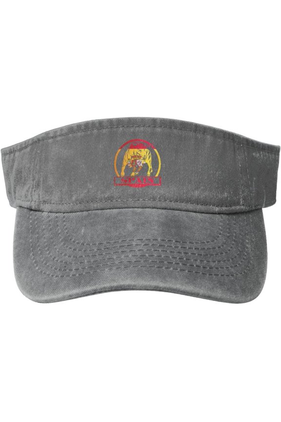 Flag of Spain Bullfighting Sport Sun Visor Hats Cotton Empty Top Cap for Running Golf