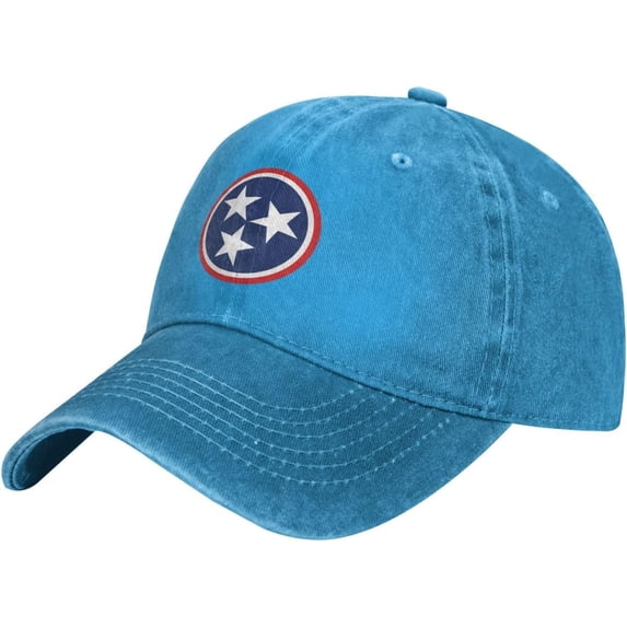 Flag of Tennessee Cowboy Baseball Cap Adjustable Washable Cotton Adult Cowboy Baseball Hat Black