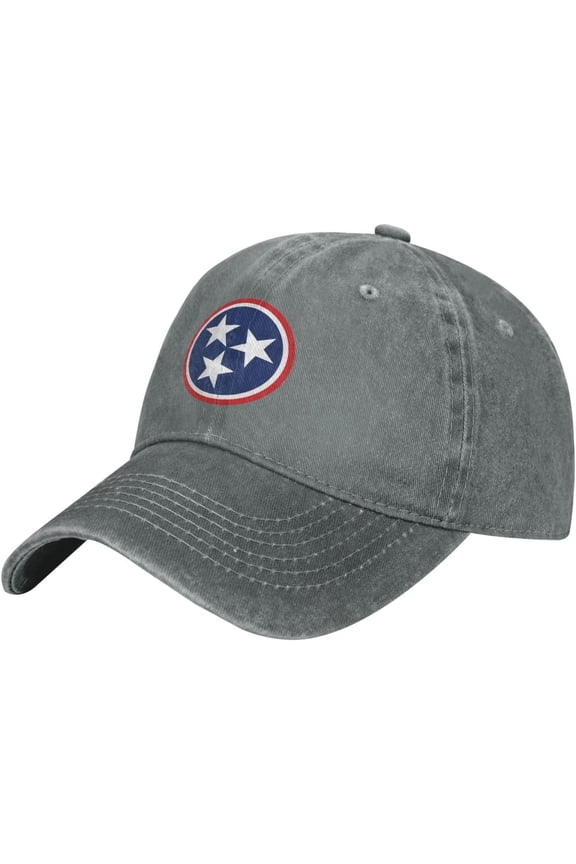 Flag of Tennessee Cowboy Baseball Cap Adjustable Washable Cotton Adult Cowboy Baseball Hat Black