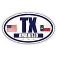 thumbnail image 1 of Flag of Texas / American Flag Oval 3M Vinyl Bumper Sticker Decal | Navy & Gold Amarillo, TX Sticker Vinyl Decal, 1 of 3