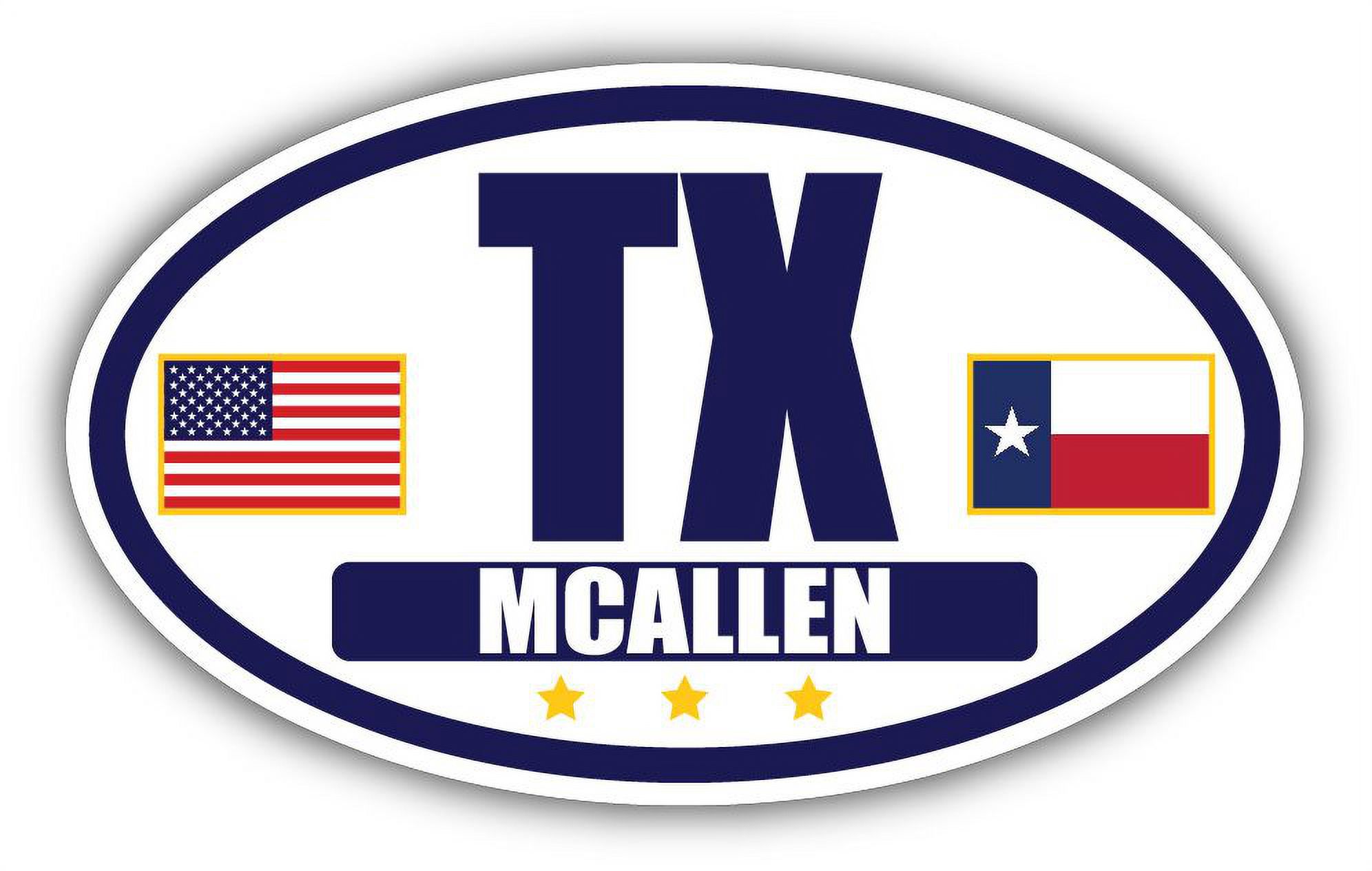 Flag of Texas / American Flag Oval 3M Vinyl Bumper Sticker Decal Navy