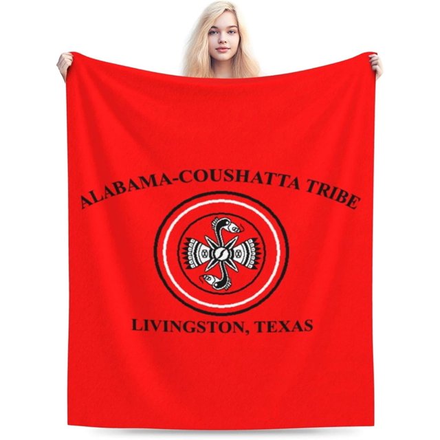 Flag of The Alabama Coushatta Tribe of Texas Throw Blanket for Couch 60