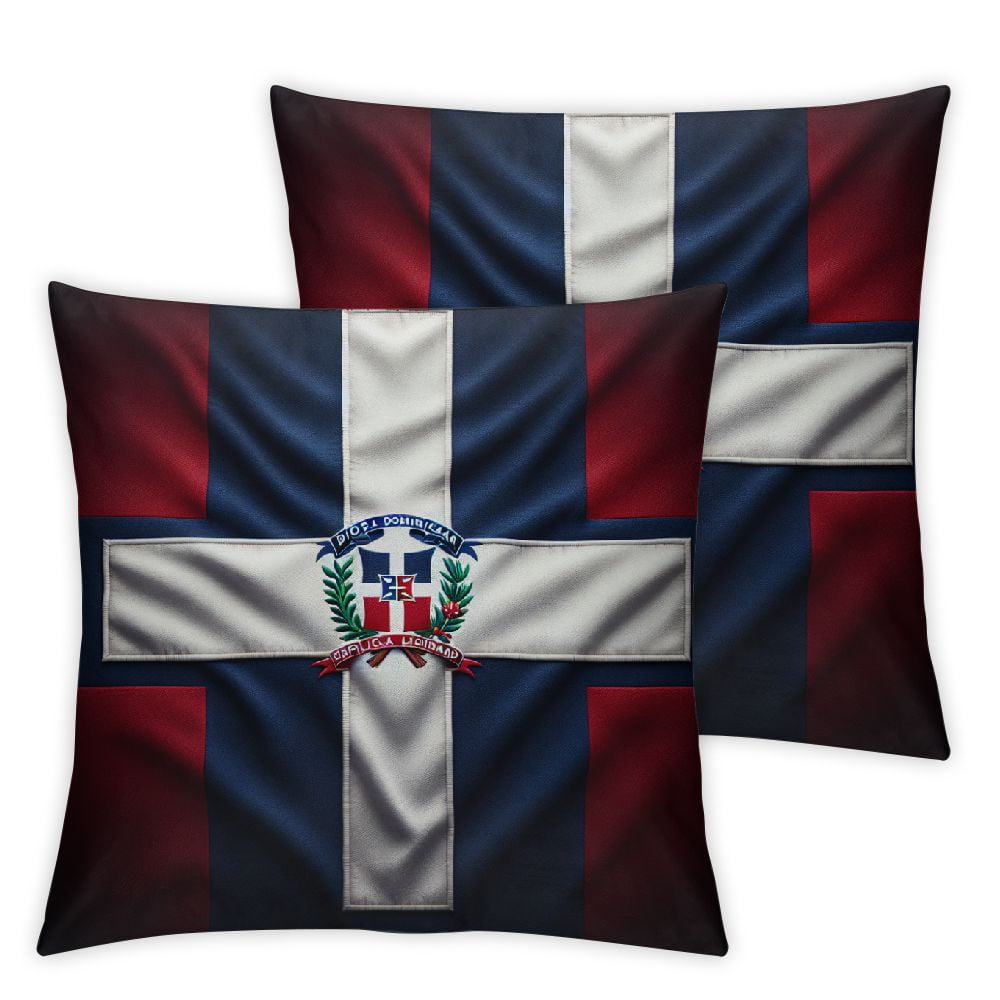 Flag of The Dominican Republic Throw Pillow Covers Square DoubleSided