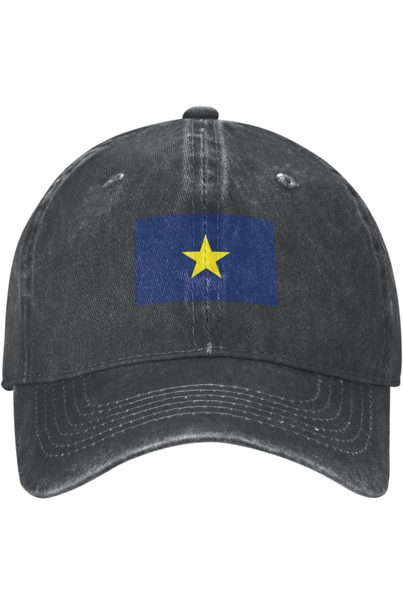 Flag of The Republic of Texas Baseball Cap for Men Women Cowboy Hat for Adults Vintage Adjustable Casquette Black