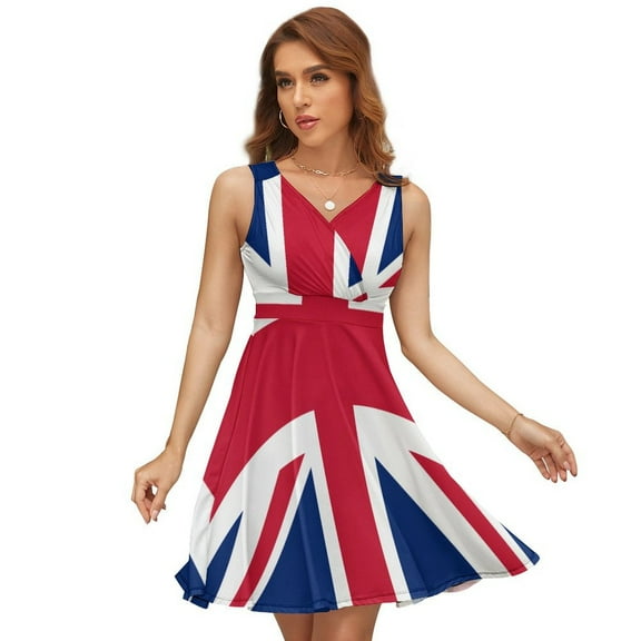 Flag of The United Kingdom Dress Summer Street Style Dresses Female Sleeveless Printed Sundress