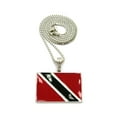 thumbnail image 1 of Flag of Trinidad & Tobago Pendant w/ 2mm 24" Box Chain Necklace, Silver-Tone, 1 of 4