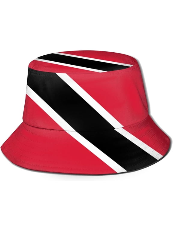 Flag of Trinidad and Tobago Bucket Hat Unisex Sun Hat Fisherman's Hat Summer Travel Bucket Beach Sun Hat Black