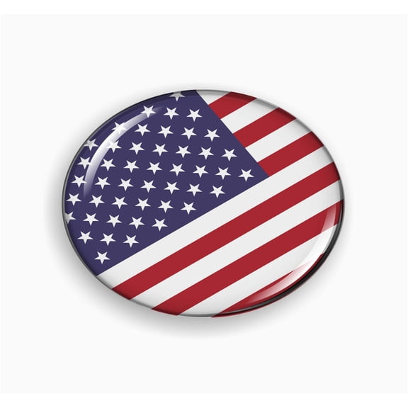 Flag of USA | United States of America | 3D Domed CAR Emblem Badge Sticker Flexible Round