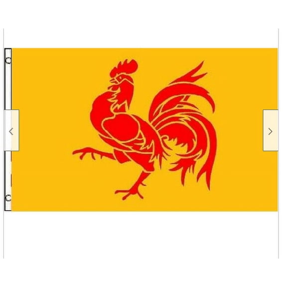 Flag of Wallonia 3x5 ft Banner Bold Red Walloon Rooster French Belgium Region