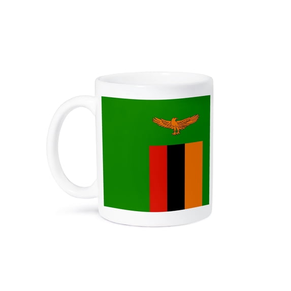 3dRose, Flag of Zambia - Zambian green orange black red - eagle - African country - Africa world, 11oz Mug