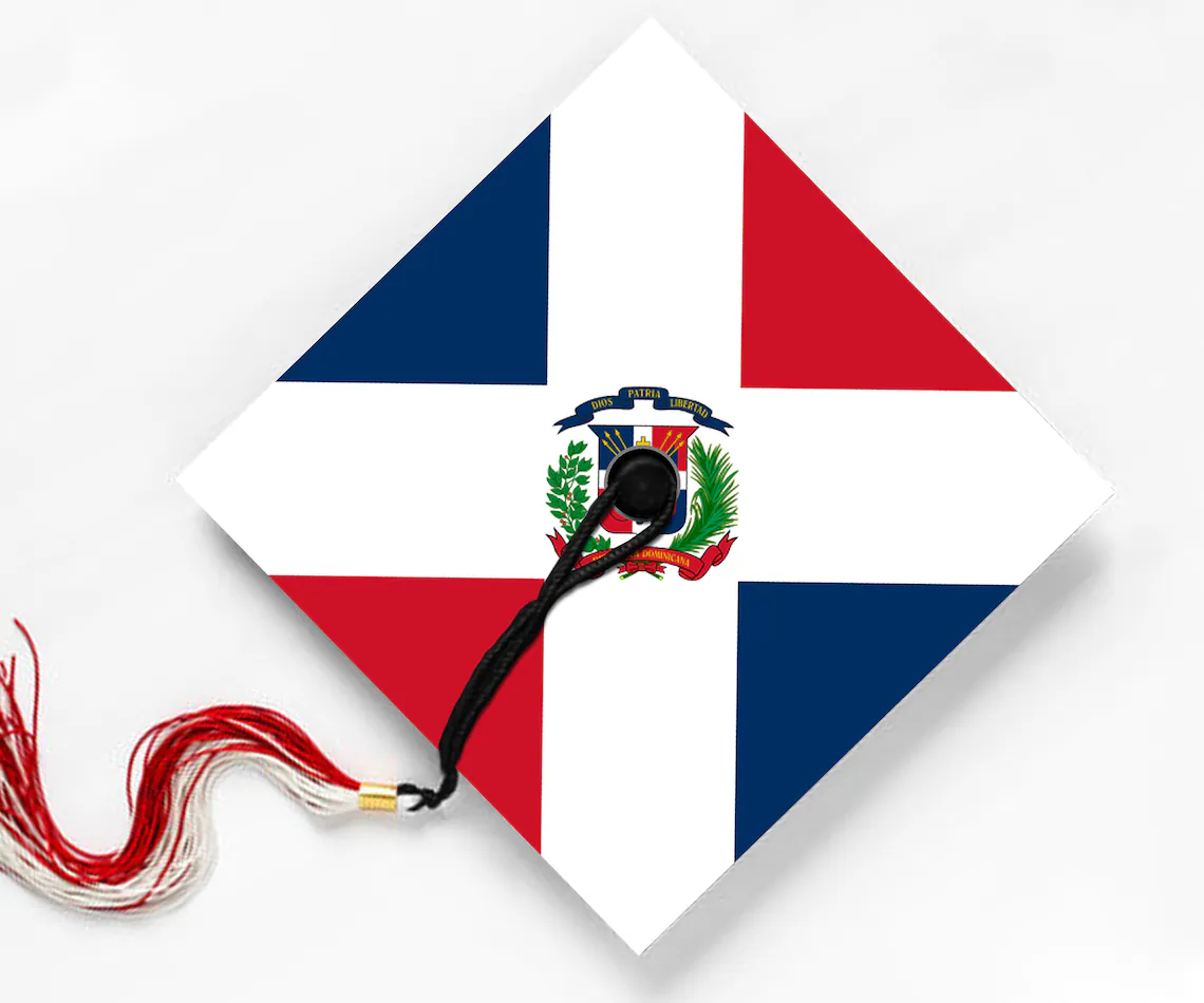 Flag of the Dominican Republic, Raise Your Flag, Graduation Cap Topper Decoration, Graduation Gift