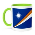 thumbnail image 1 of 3dRose, Flag of the Marshall Islands - navy blue orange stripe and white star - Marshallese Pacific Islands, 15oz Two-Tone Green Mug, 1 of 3