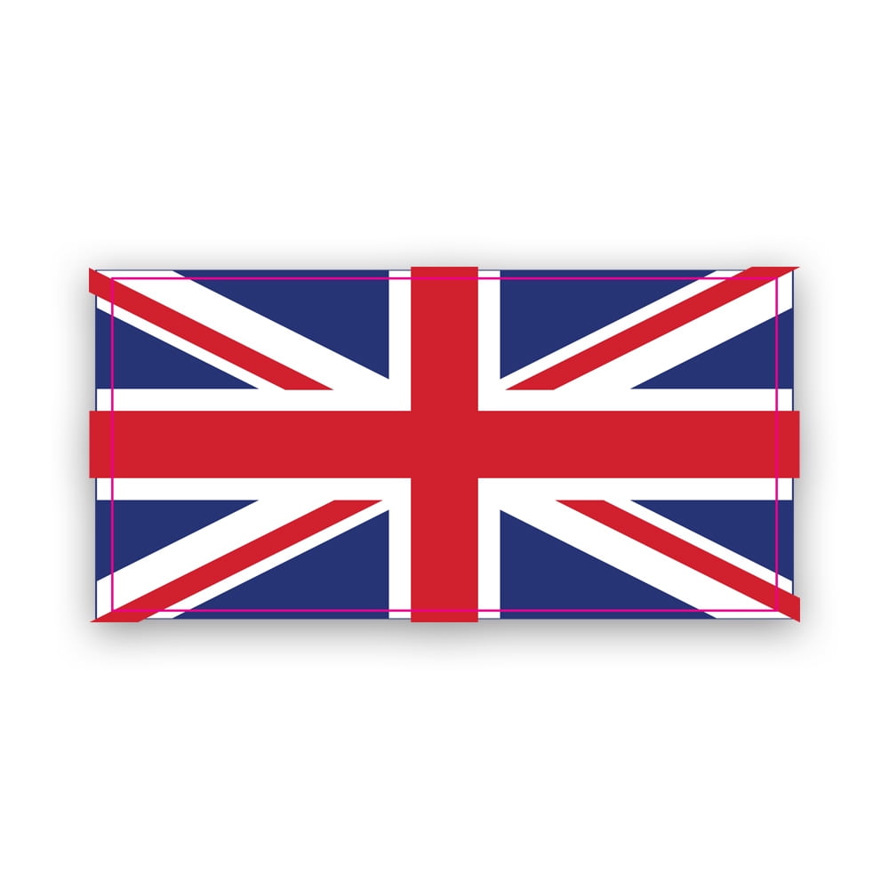 Union Jack British Flag Sticker - 3" X 5" Self-Adhesive Vinyl Decal For Cars, Laptops, Gifts