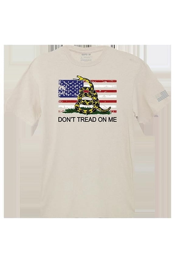 Flag with Gadsden Tactical Graphic Tee Shirt, Sand - Medium