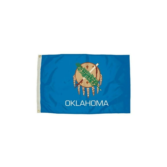 FlagZone Durawavez Nylon Outdoor Flag with Heading and Grommets, Oklahoma, 3ft x 5ft