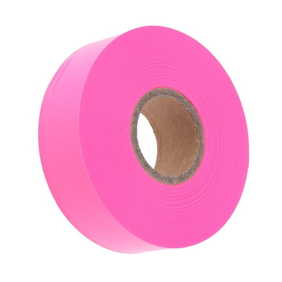 Flagging Tape for Marking Trails, Gardening, Landscaping, Surveying, and Identifying Hazards - Pink, as described