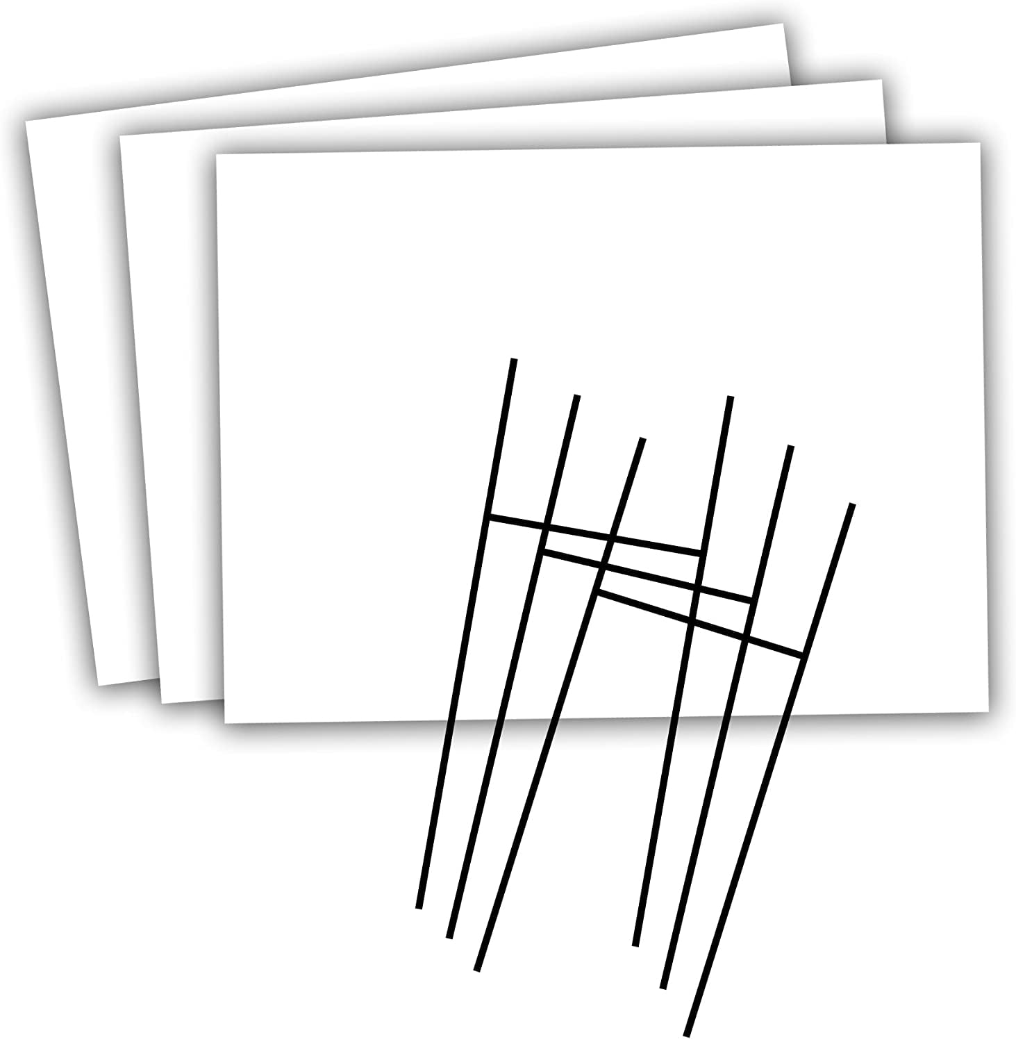 Flaggo - Blank Yard Sign and H-Frame Ground Stake Sign Holder Set, White, 18 x 24 Inches, 3-Pack (5500)
