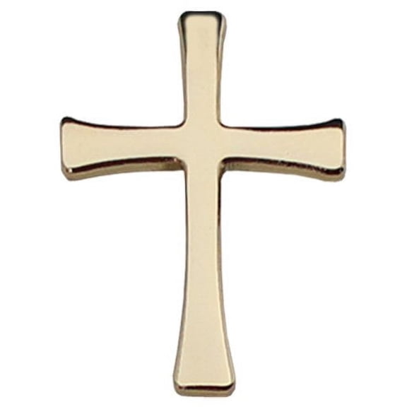 Flagline Cross Lapel Pin, Gold, 0.38" + 0.78" + 1.06"