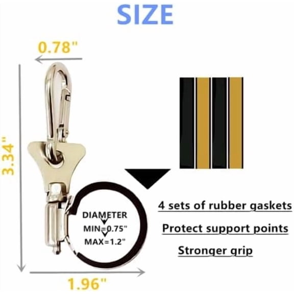 Flagpole Clip with Carabiner for Rope Loop Flagpole Bracket Stainless Steel Flagpole Clip Bracket for All Vehicle, Boat, House, Garden Flagpole; A Good Helper To Organize Cable Hose Pipes -4PS