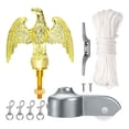 thumbnail image 1 of Flagpole Hardware Repair Part Set 55FT Halyard Rope 6inch Falcon 4pcs Rotation Snapping Hook 4inch Cleats Hook Flag, 1 of 8