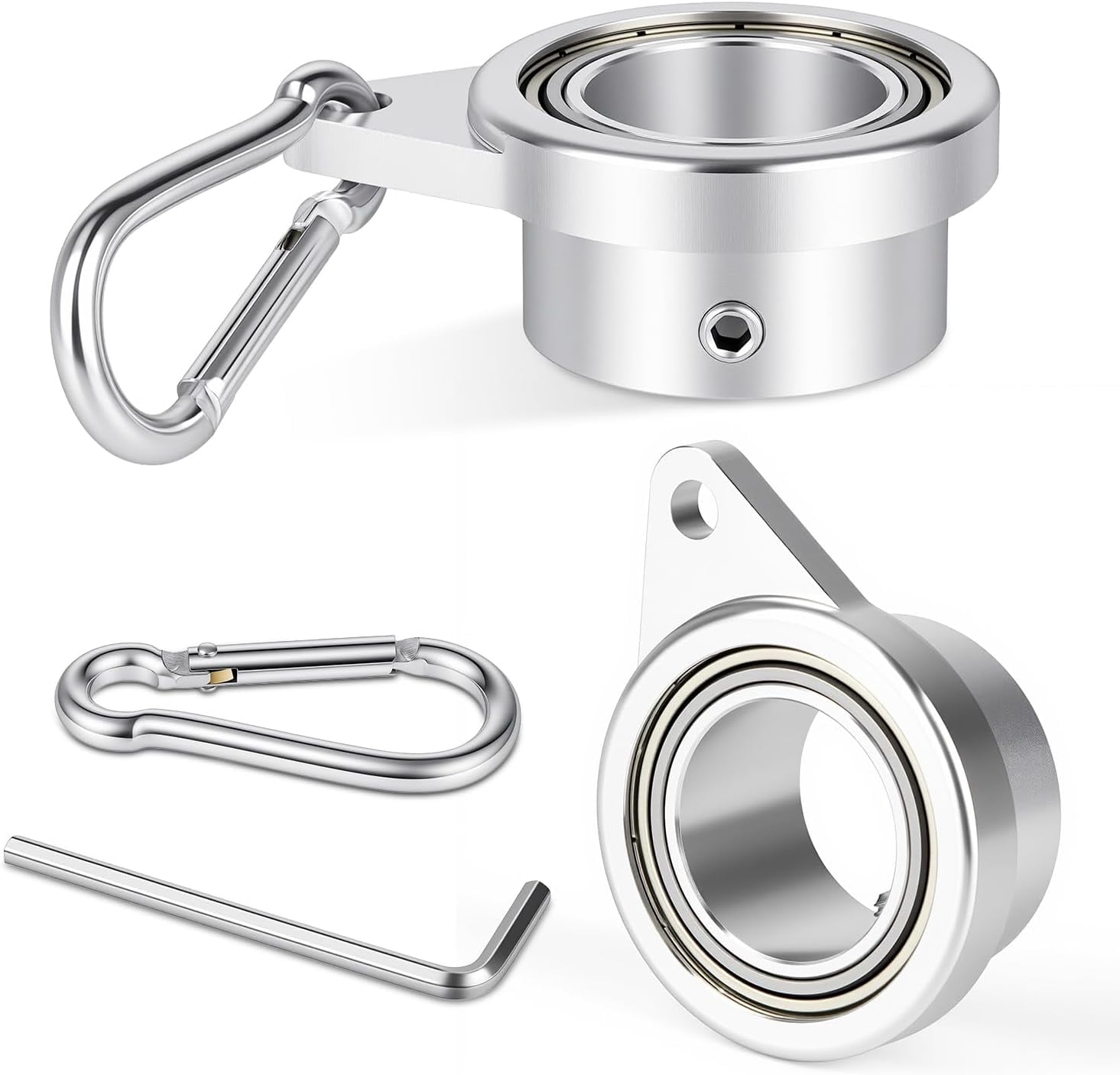 Flagpole Ring Set with Bearings, Aluminum Alloy Flag Pole Rings, 360 ...