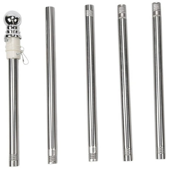 Flagpole, Stainless Steel Flagpole, Anti-Rust (Silver Pole Only)