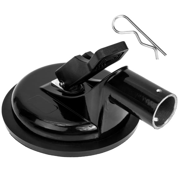 Flagpole Sucker Bracket Suction Mount Pulley Poles Holder Black