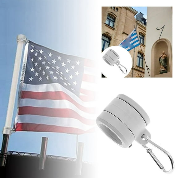 Flagpole Swivel Rotating Ring Anti-Tangle 360° Rotation Flag Mounting Clip Weatherproof Flagpole Hardware Accessory For Residential And Commercial Flag Display(Bagged-3.17Cm)