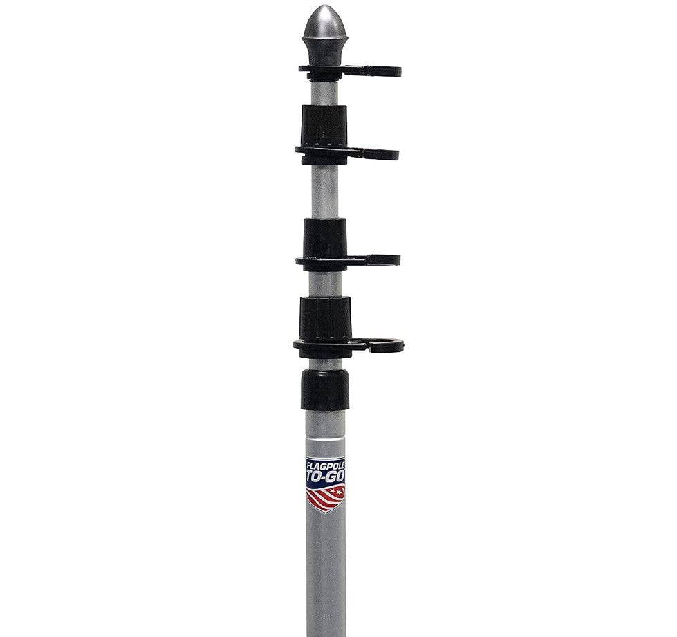 Telescoping 9' Silver Aluminum Portable Flagpole