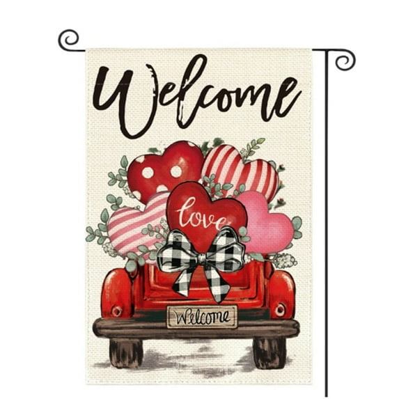 Flags Banners and Accessories Valentine’s Day Garden Flag Outdoor Decoration for Welcome Door Print FlagSeasonal Party Yard Flag
