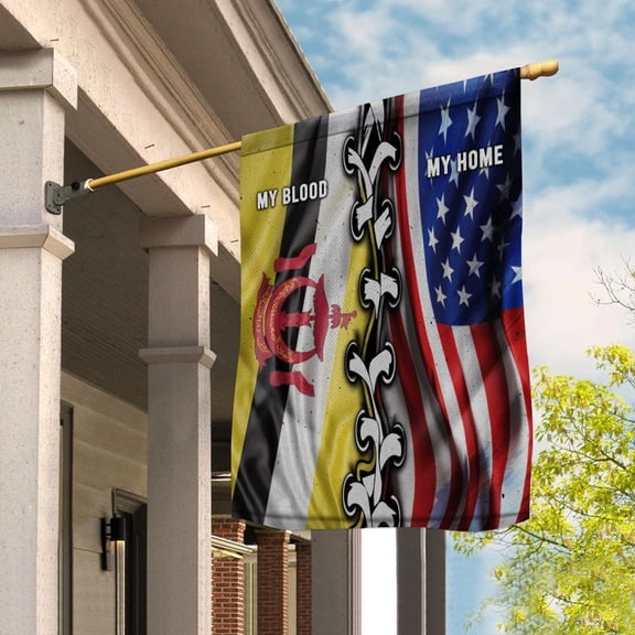 Flags-Bruneian American My Home My Blood Flag Bruneian Part House Flag, Double-Sided Decorative Outdoor Flag, Polyester Yard Flag 29.5 x 39.5 in