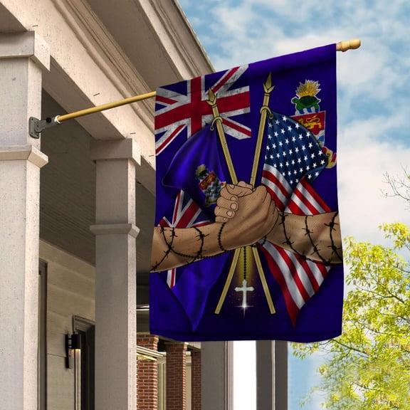 Flags Cayman Islander Handshake American Flag Friendship USA Cayman Islands Cayman Islander Part House Flag (29.5x39.5) Double Sided-USA Flags Premium Polyester-Decorative Indoor Outdoor Flag