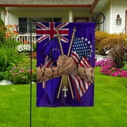 Flags Cook Islander Handshake American Flag Friendship USA Cook Islands Cook Islander Part Garden Flag, Double-Sided Decorative Outdoor Flag, Patriotic Polyester Yard Flag 12 x 18 in