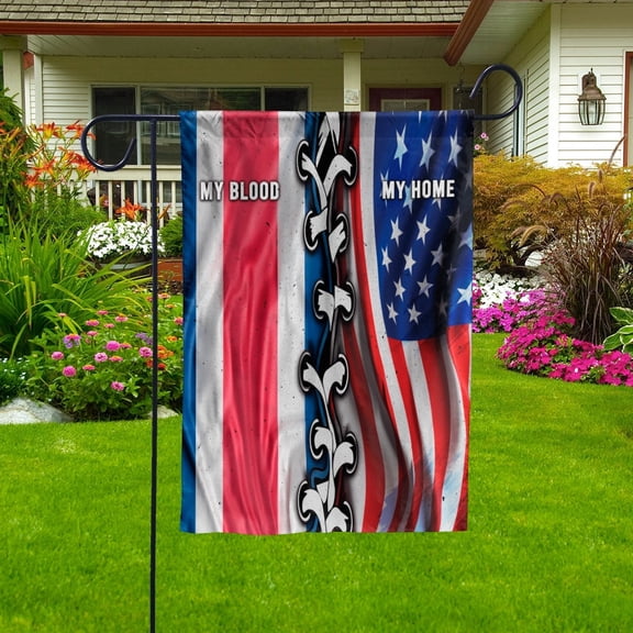 Costa Rican American My Home My Blood Heritage Garden Flag, Double-Sided Outdoor Yard Decor 11.5 x 17.5 Inch