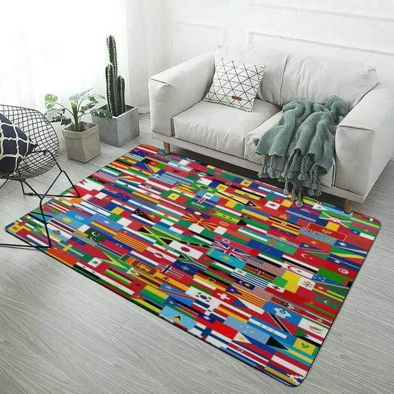 Flags Of All Countries Of The World Carpet for Home Decoration Soft Comfy Rugs for Bedroom Room Living Room Bathroom Entrance Door Non-slip Comfort Mat 60"x 40"
