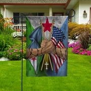 Djiboutian Handshake American Friendship USA Djibouti Part Garden Flag, Double-Sided Outdoor Yard Decor 11.5 x 17.5 Inch