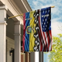 Flags-Ecuadorian American My Home My Blood Flag Ecuadorian Part House Flag (29.5x39.5) Double Sided-USA Flags Premium Polyester-Decorative Indoor Outdoor Flag