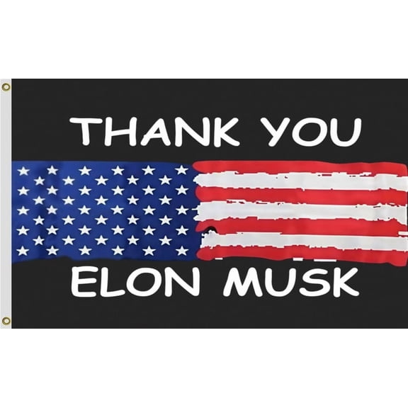 Flags, Elon M-usk Flag, 5X8FT, Thank You Elon M-usk, Double Stitched with Brass Grommets, For Room Teen Cool Tapestry For Dorm Wall Decor For Porch, Indoor Outdoor Flags, Gifts (5X8)