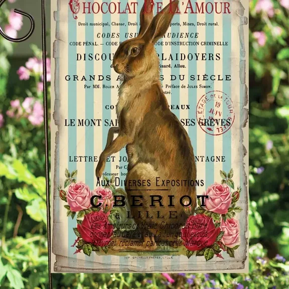 Flags Galore Chocolate Rabbit Garden Flag W