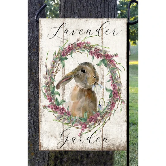 Flags Galore Lavender Rabbit Garden Flag W