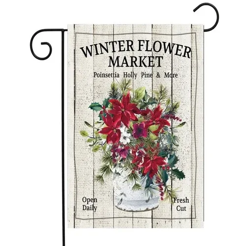 Flags Galore Winter Flower Market Garden Flag W