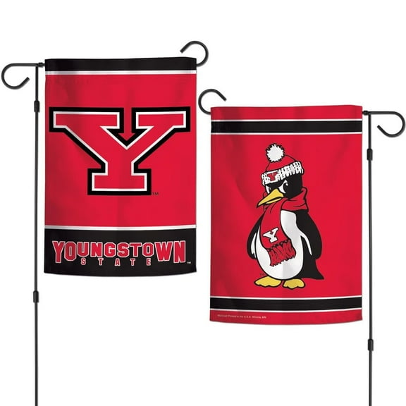 Flags Georgia Youngstown State Penguins 12.5x18inch Double Sided Yard and Garden College Banner Flag Is Printed in the USA