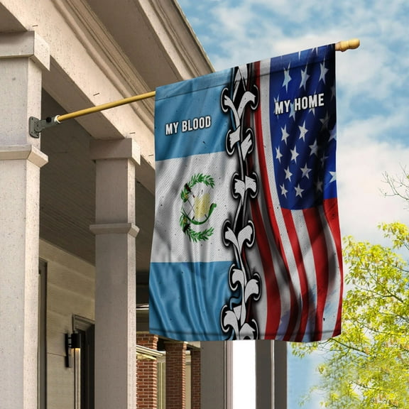 Flags-Guatemalan American My Home My Blood Flag Guatemalan Part House Flag (29.5x39.5) Double Sided-USA Flags Premium Polyester-Decorative Indoor Outdoor Flag