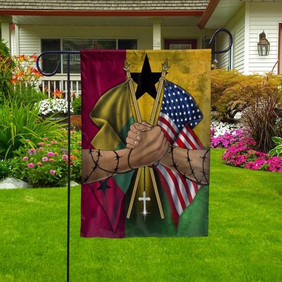 Flags Guinea Bissauan Handshake American Flag Friendship USA Guinea Bissau Guinea Bissauan Part House Flag, Double-Sided Decorative Outdoor Flag, Patriotic Polyester Yard Flag 29.5 x 39.5 in